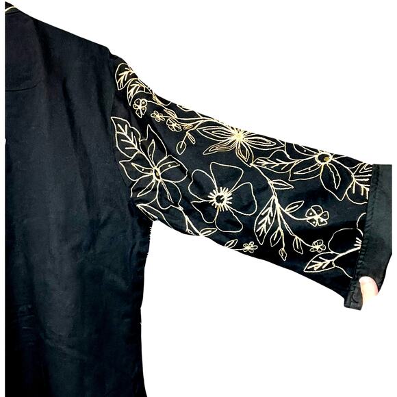 VTG NWOT Life Style Plus Floral Embroidered Amber Beaded Cotton Button Up Top 2X - Picture 16 of 16